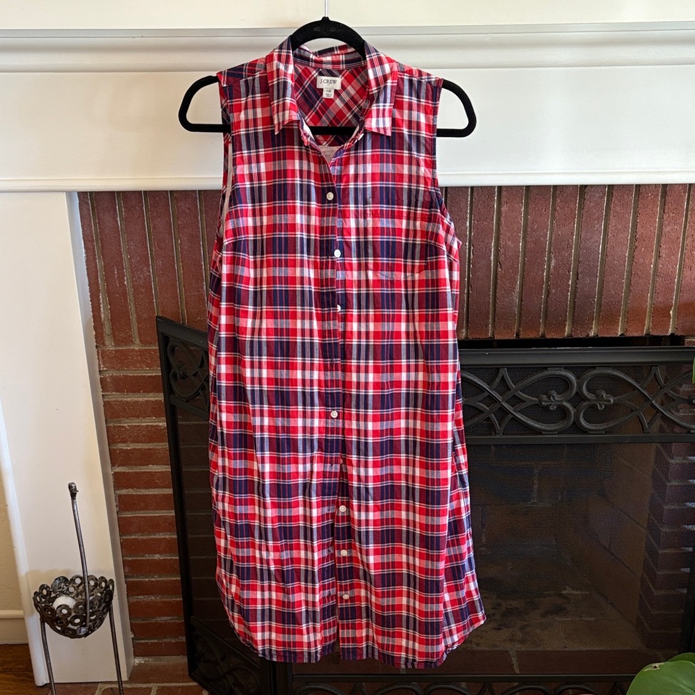 J. Crew Red and Blue Plaid Dress